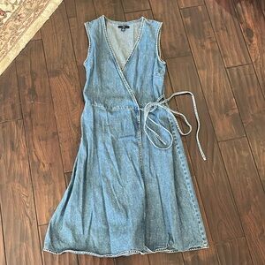 Denim wrap dress